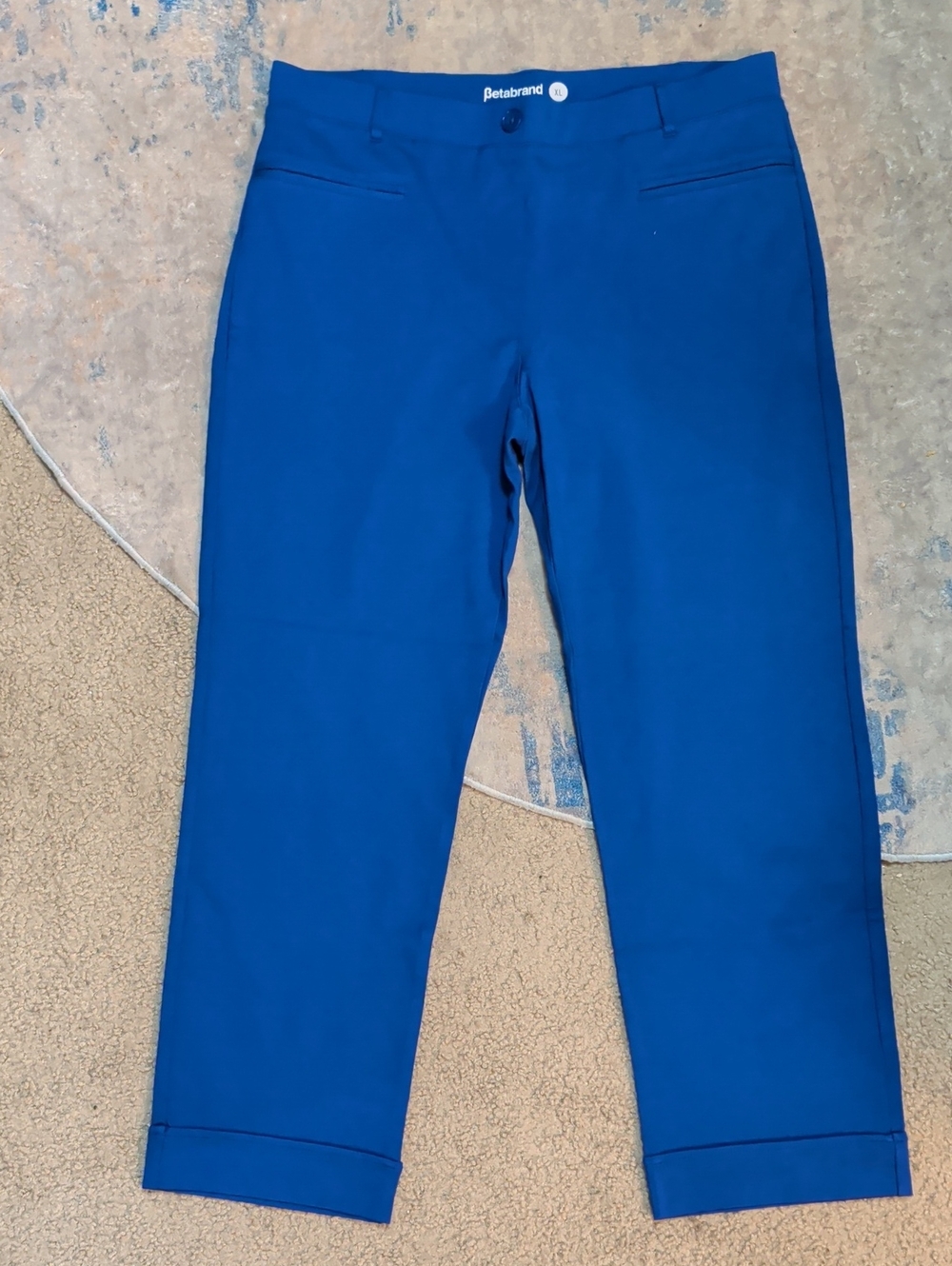 Betabrand Royal Blue Slim Cuffed Dress Pants Stretch Women's XL